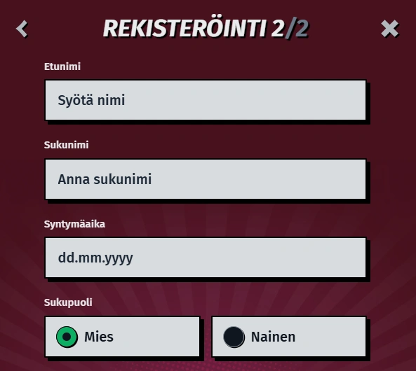 Allyspin Casino rekisteröinti askel 2